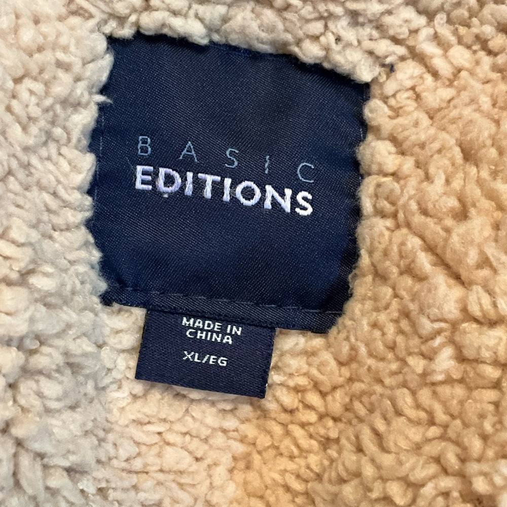 BASIC EDITIONS Men's Plaid Sherpa-Lined Jacket /Shirt - Picture 9 of 9